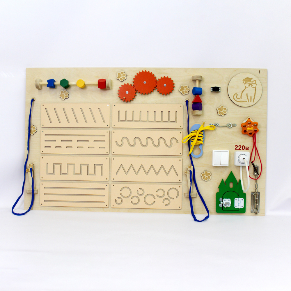 Бизиборд настенный Учёный кот