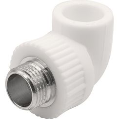 Угольник THERMOLIGHT комбинированный PP-R НР 20х1/2 белый (20/120)