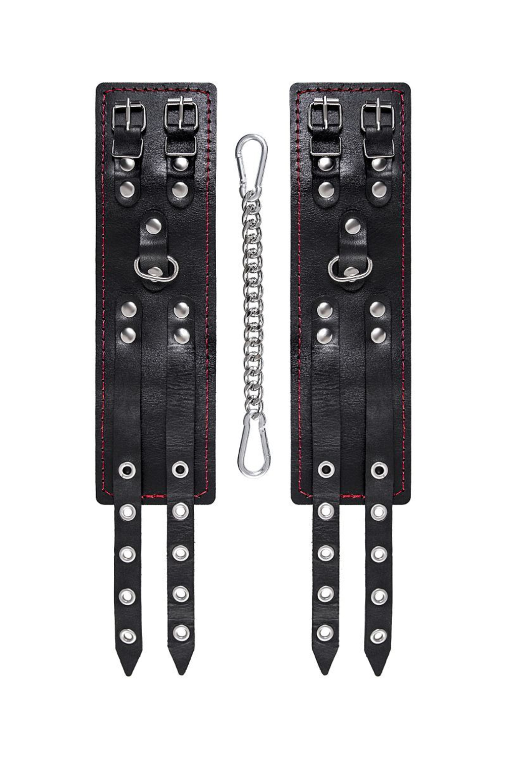 Черные оковы с двумя ремнями и подкладкой (Цвет: черный)