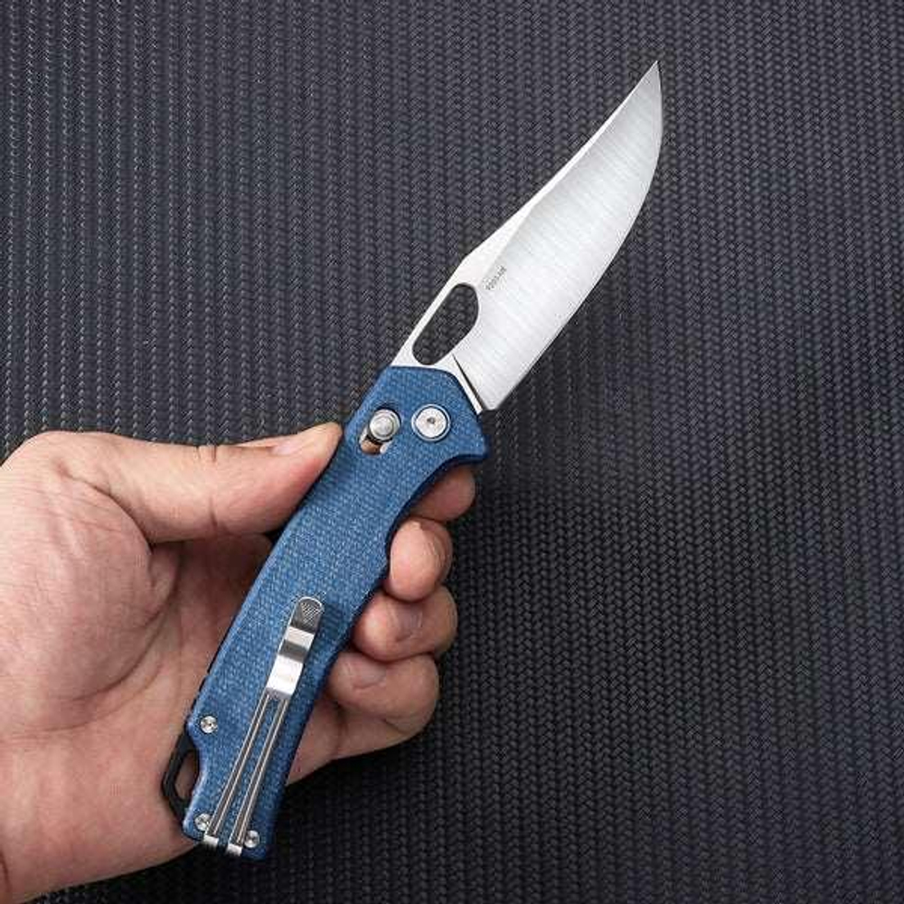 Нож складной SRM 9203-ME Retriever Satin (10Cr15CoMoV, Blue Micarta)