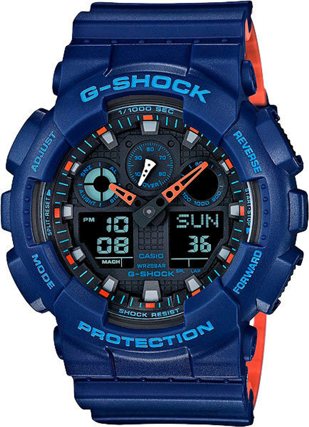 Японские наручные часы Casio G-SHOCK GA-100L-2A с хронографом