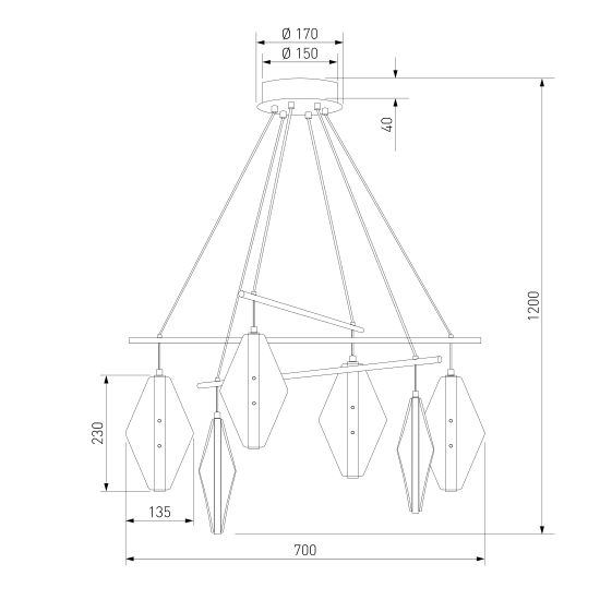 301054 LED / подвесной светильник / латунь