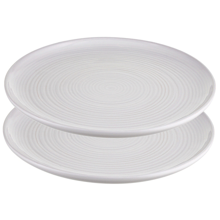 Набор из 2-х керамических обеденных тарелок LT_LJ_DPLVLG_CRW_28, 28 см, белый