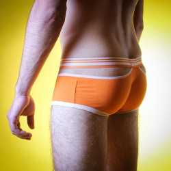Мужские трусы боксеры с вырезами по бокам оранжевые Seeinner Orange Boxer