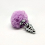 Анальный плаг Alive Fluffy Twist розовый M: 8х3,4 см