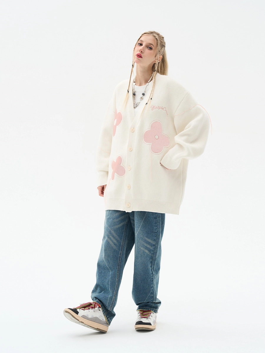 Кардиган HARSHandCRUEL "Minimalistic Flowers" Oversized Cardigan