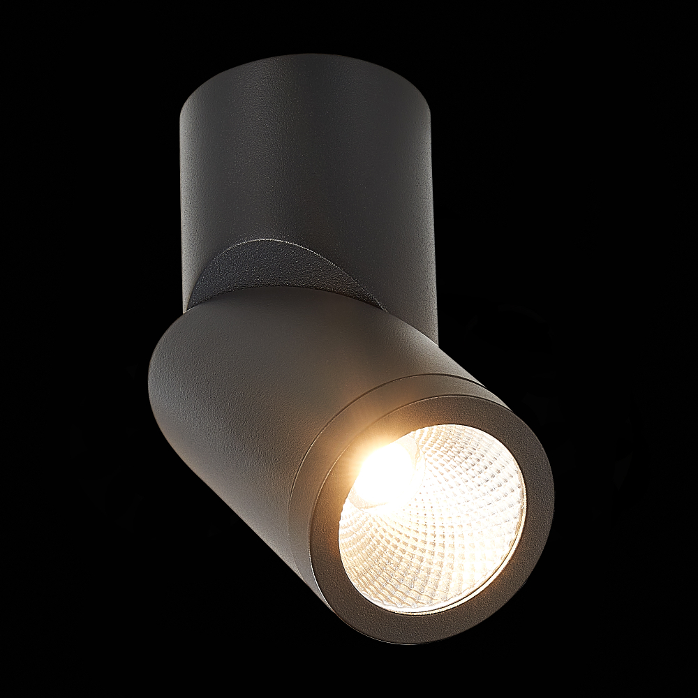 ST650.442.10 Светильник потолочный Черный LED 1*10W 4000K 800Lm Ra&gt;90 38° IP44 D62xH151 165-265V Накладные светильники