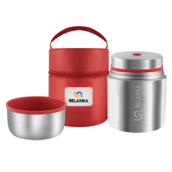 Термос для еды Relaxika 301 (0,5 литра) в термочехле, стальной