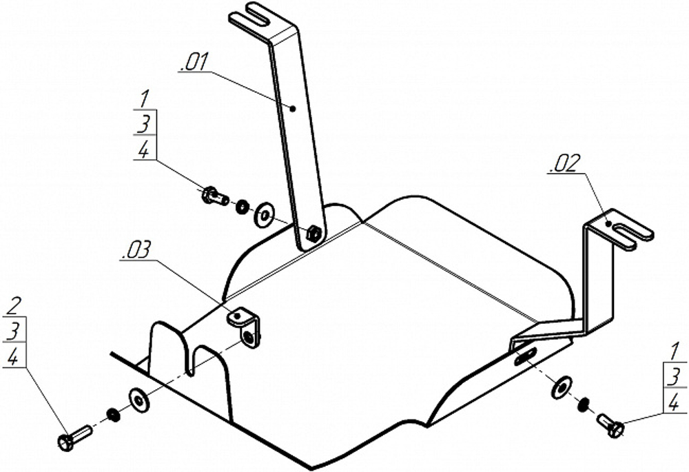Защита Зад. дифференциала. 2 мм, Сталь. для Hyundai Tucson 2021-н.в., Motodor.70905