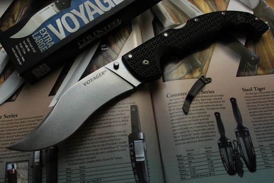 Складной нож Cold Steel 29AXV XL Voyager Vaquero c клинком из стали AUS-10A, рукоять Grivory (Griv-Ex)