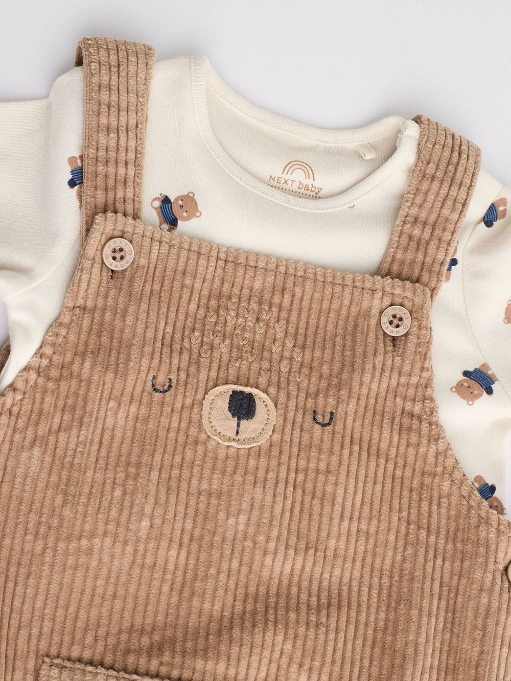 Комбинезон и боди в комплекте для малышей Next N22-236, Бежевый, Кремовый