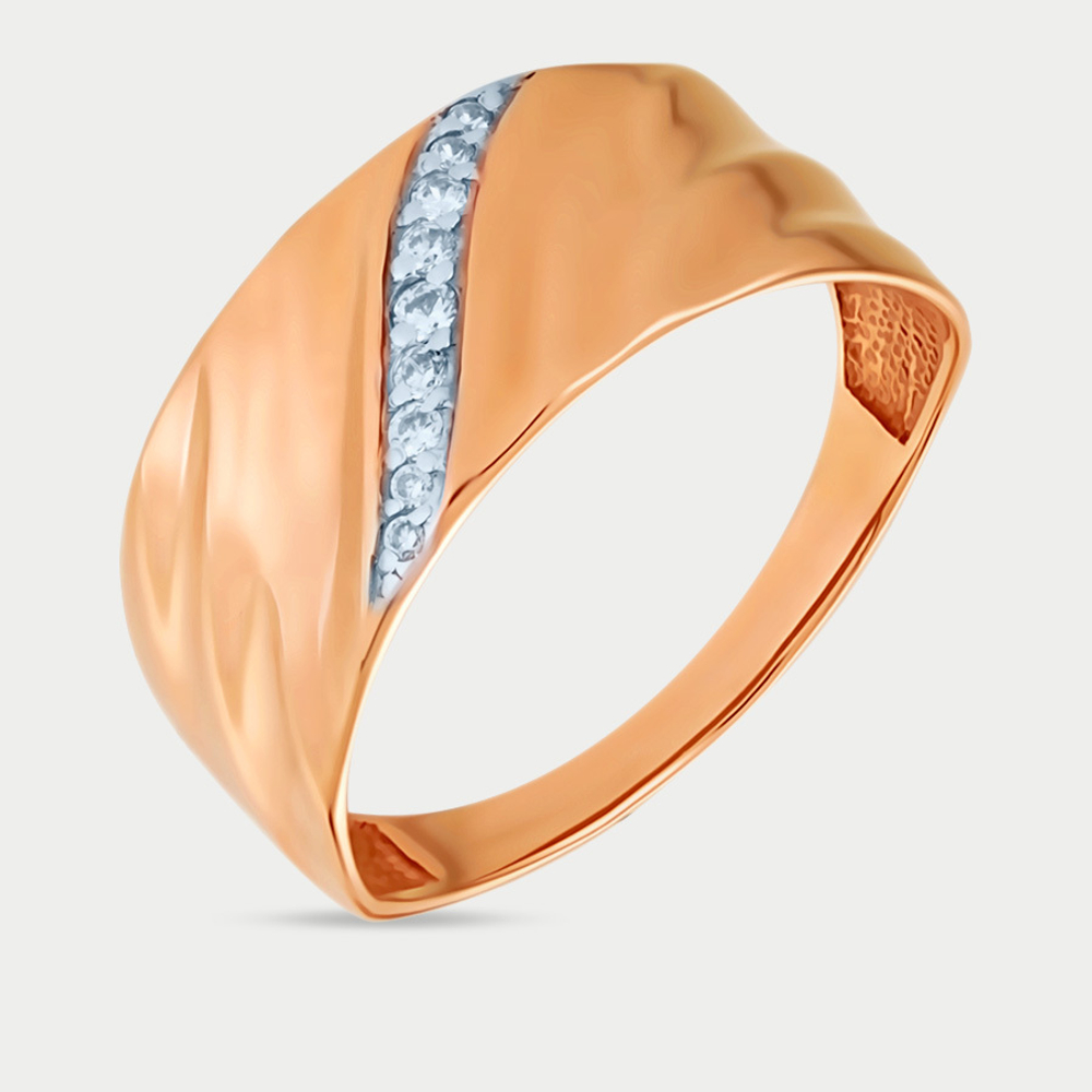 Кольцо женское из розового золота 585 пробы с фианитами (арт. 117425)