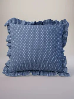 Декоративная наволочка с рюшами, оборками "Небо" 70х70 см, 1 шт, без молнии