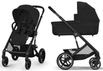 Коляска Cybex Balios S Lux BLK complete Cloud G Almond Beige Plus 3 в 1 Moon Black с дождевиками