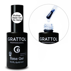 GRATTOL No Hema Rubber Base Gel База Каучуковая для гель-лака, 9 мл