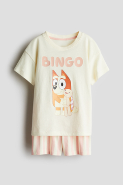 H&M Пижамный комплект с принтом, светло-желтый