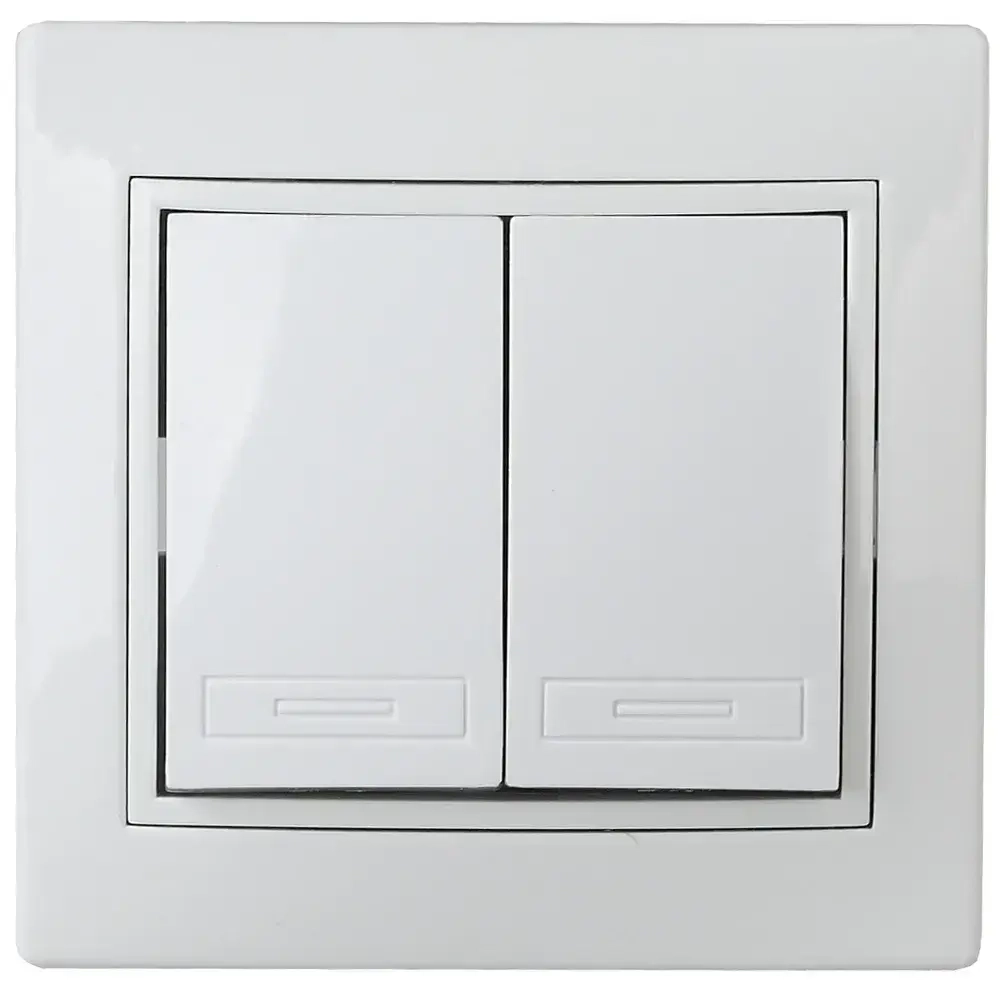 Выключатель Intro Plano 1-104-01 двухклавишный 10А-250В IP20 СУ белый