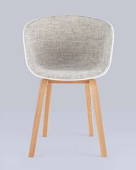 Стул Hey Soft, белый с серой обивкой