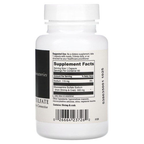 DaVinci Laboratories, Сульфат глюкозамина, 500 мг, 60 капсул
