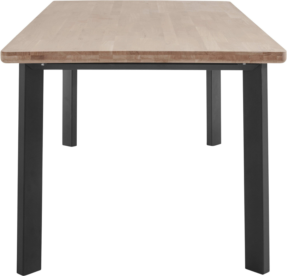 Стол обеденный Виби из массива дуба 195х95х76 см на металлических ножках, в стиле лофт