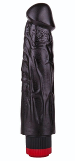 Вибратор-реалистик с крупными венками - 18,5 см. (Цвет: черный)