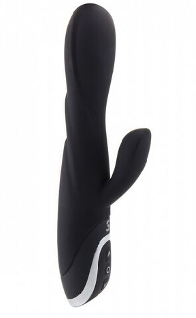 Чёрный перезаряжаемый вибратор RechargeableTulip Purple - 21 см. (Цвет: черный)