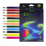 Карандаши цветные утолщенные Yalong 12 цв., "Aurora. Jumbo" деревянные, трехгранные, заточенные, грифель 4.0 мм, картон. уп., европодвес