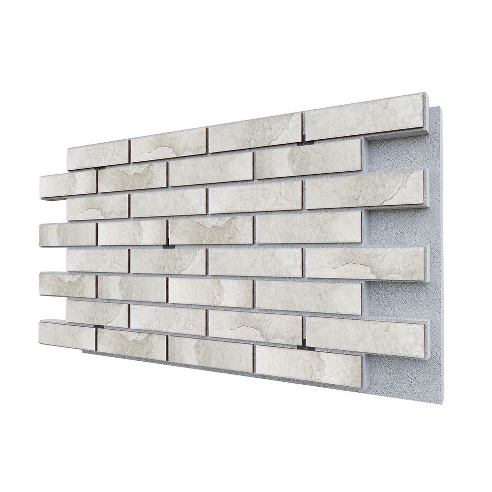 Негорючая термопанель ППС PRO Керамин Колорадо 1 Светло-серый 0,612 м², 1020x600 мм