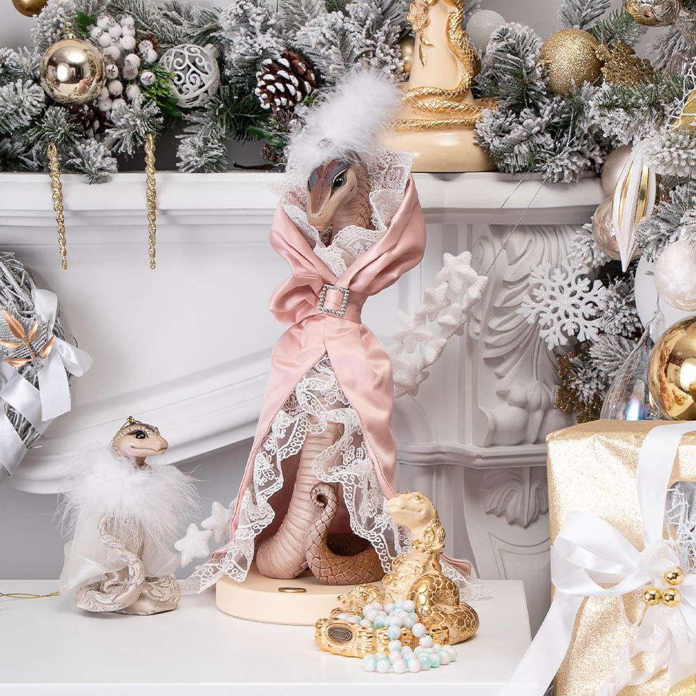 Елочное украшение Змея Лаурель Золото