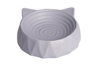 Миска для кошек КерамикАрт керамическая круглая с ушками 220мл, серый