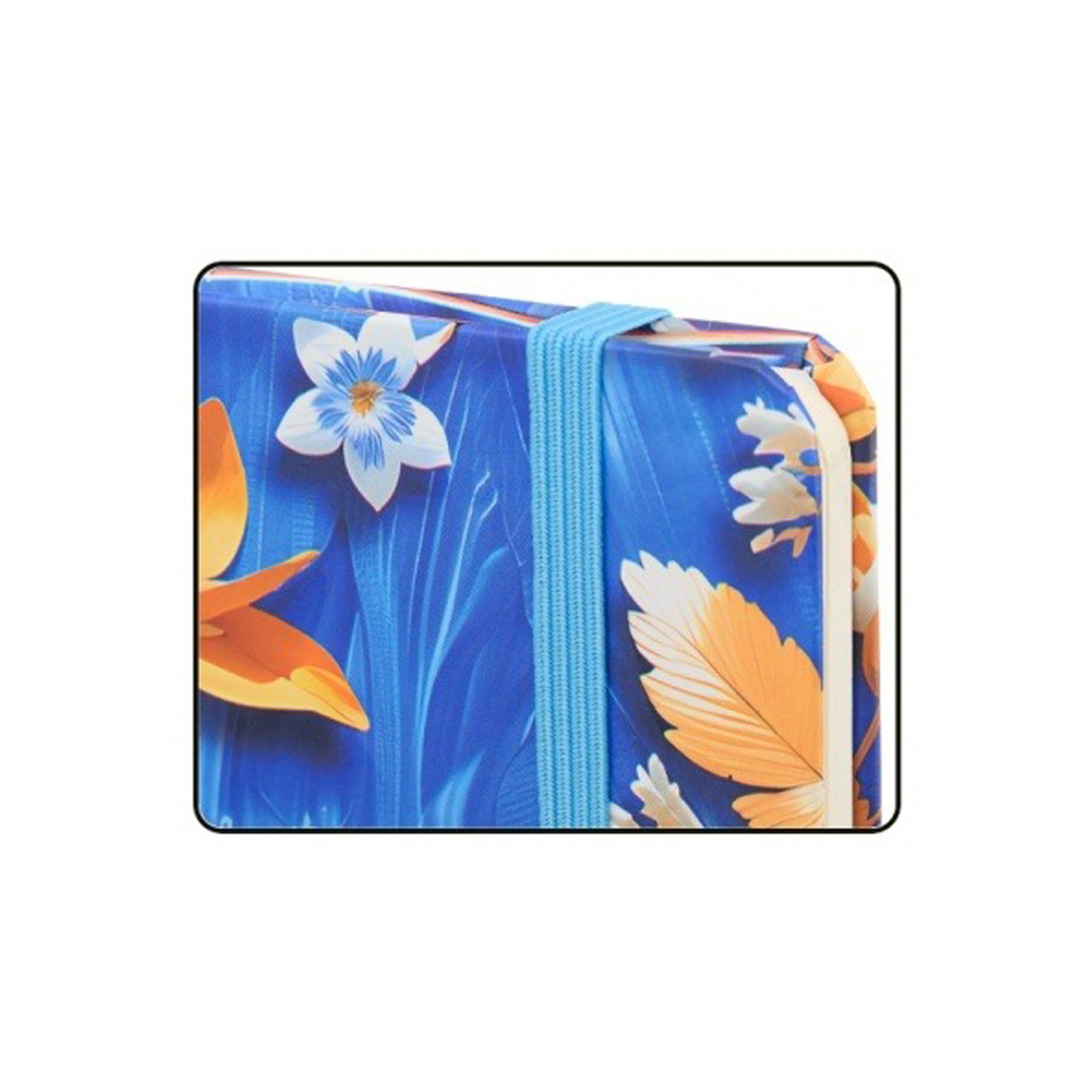 Блокнот Basir на резинке, формат А5, серия "Жасмин", переплет 7БЦ, 21*14.5 см, 80 листов, ассорти