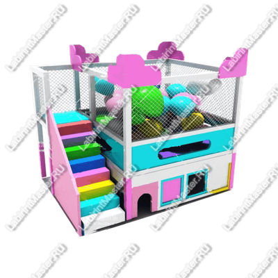 Двухуровневый игровой комплекс с батутом