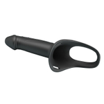 Черный полый мужской страпон London - 16,8 см. (Цвет: черный)