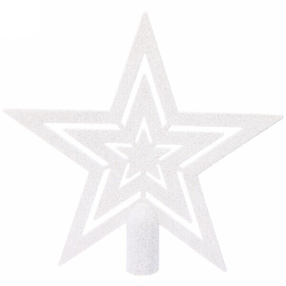 Звезда на ёлку 18 см «Белый снег» белый