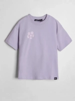 Фиолетовая футболка для девочки оверсайз