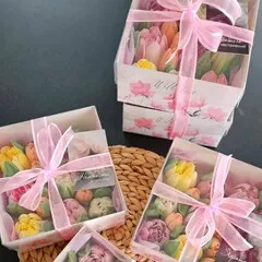 Зефир цветы «Тюльпаны» в коробке/16*16 см Зефир цветы «Тюльпаны» в коробке/16*16 см