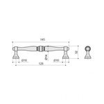 Ручка-скоба 128мм, отделка старое серебро с блеском