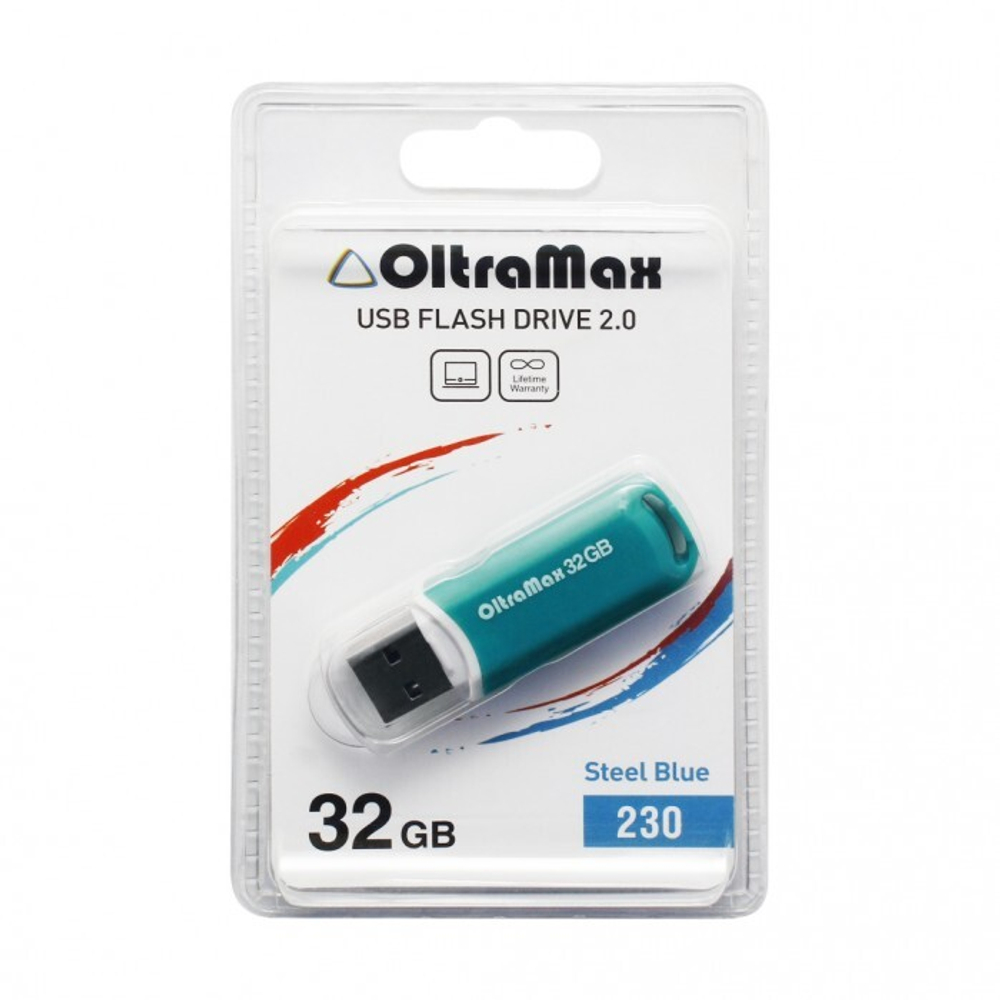 USB Флешка 32GB OltraMax 220, USB 2.0, бирюзовая
