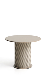 Уличный стол Sedalis цвета таупе из алюминия и веревки Ø135 см