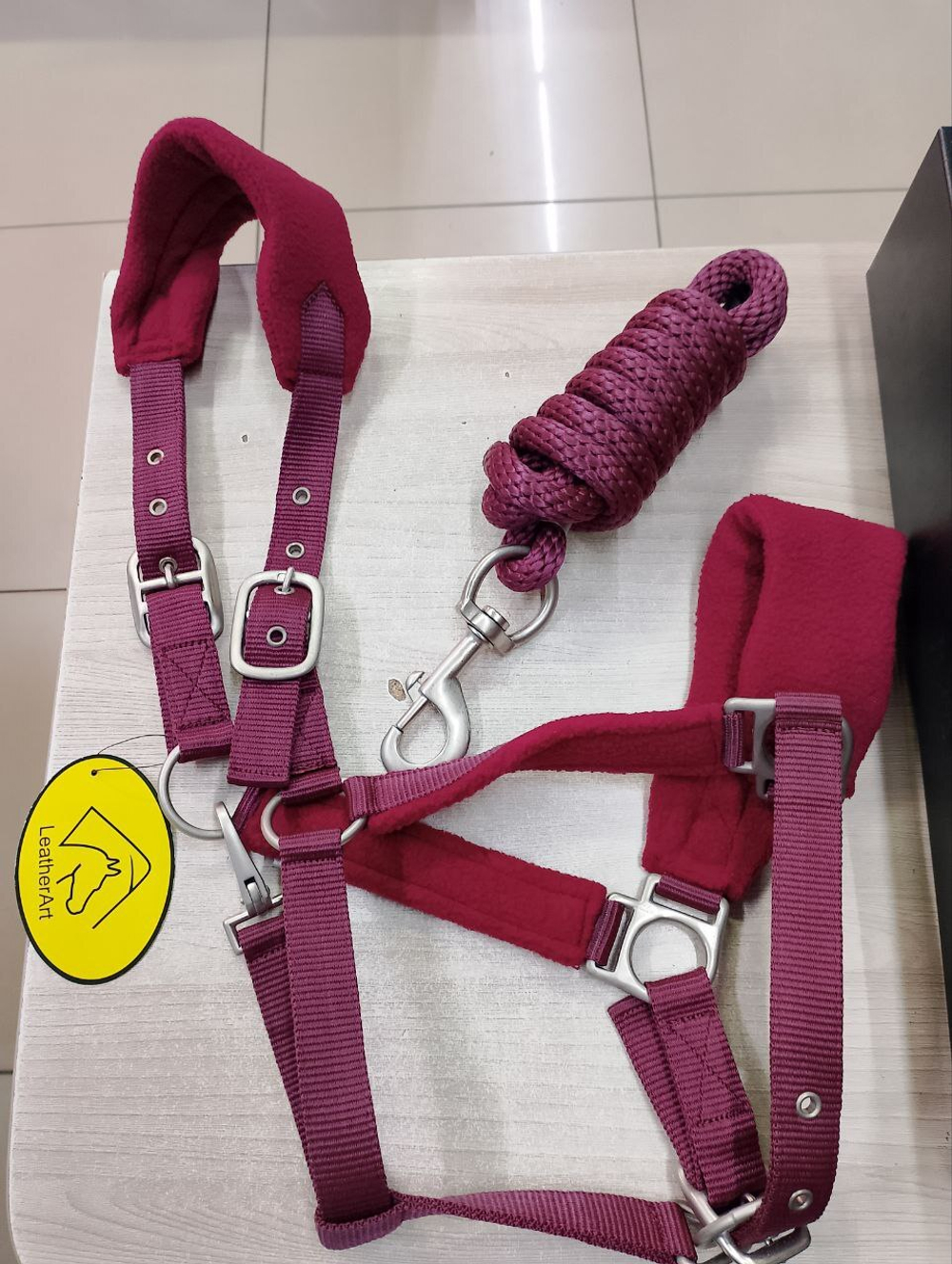 LEATHERART Недоуздок нейлоновый с флисовой подкладкой и чумбуром, COB