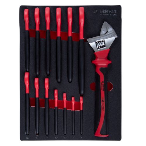 KING TONY (9-901VE14MRV) Набор рожковых диэлектрических ключей, 8-24 мм, ложемент, 14 предметов