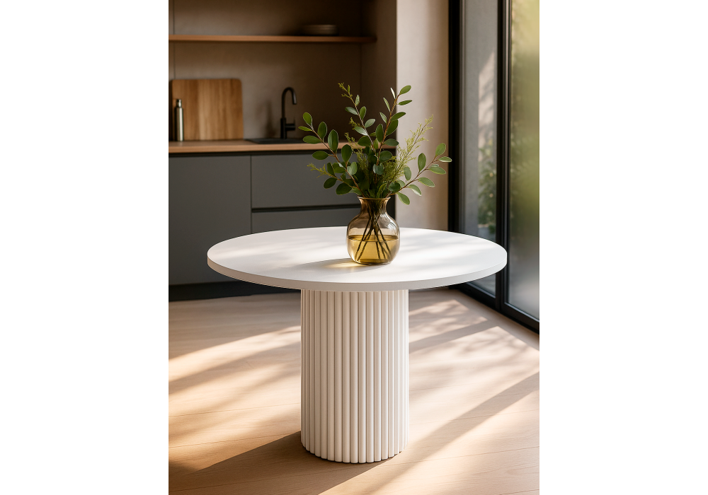 Стол деревянный Woodville Барел 90 белый, белый, ножки белые