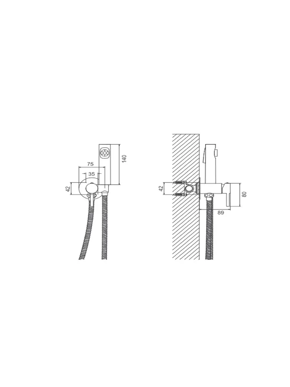 B55804 Гигиенический душ со смесителем BELZ