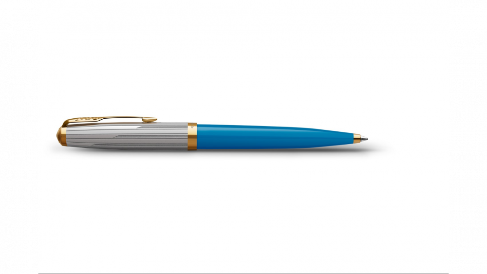 Шариковая ручка Parker 51 Premium Turquoise GT стержень: M, цвет чернил: black, в подарочной упаковке.