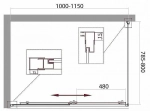 Душевой уголок BelBagno UNIQUE-AH-1-100/115-80-C-Cr 115х80 стекло прозрачное/профиль хром