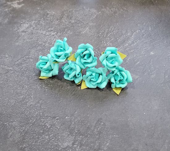 Набор шпилек "Розы большие" латекс, 3 шт, бирюза