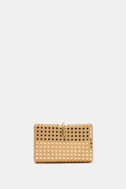 ZARA ЖЕСТКАЯ МЕТАЛЛИЧЕСКАЯ СУМКА, ЗОЛОТИСТЫЙ