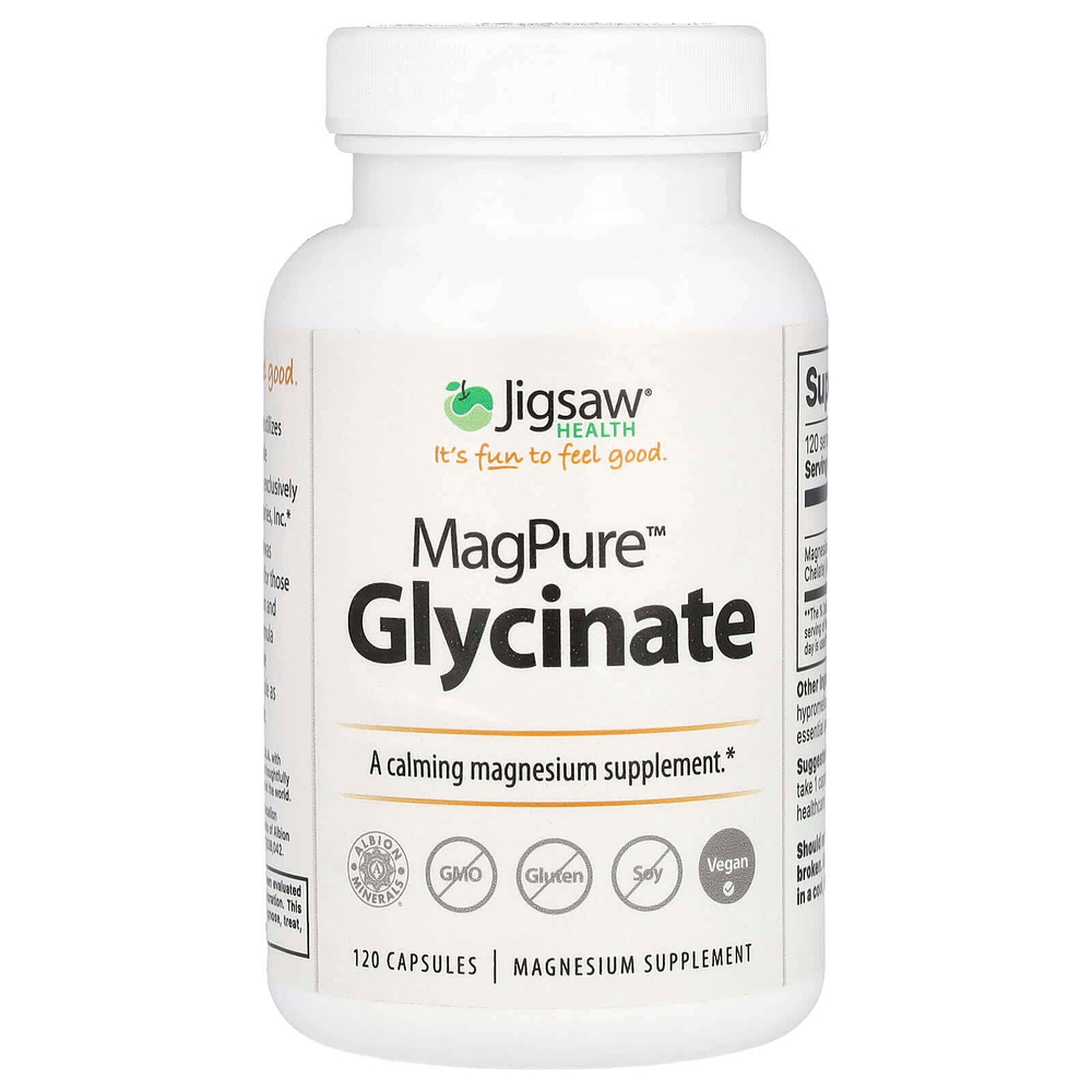 Jigsaw Health, глицинат MagPure™, 120 капсул (50 мг в 1 капсуле)