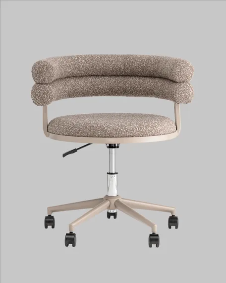 Стул офисный Castor, светло-коричневое букле, бежевые ножки