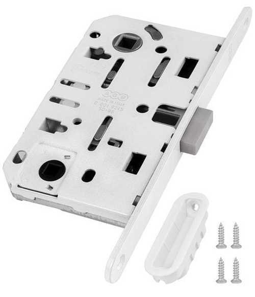 Защелка межкомнатная AGB B06102.50.91.567, цвет белый (гарантия - 5 лет)